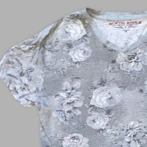 Floral Print V-neck Shirt